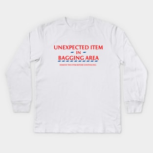 Unexpected item in bagging area Kids Long Sleeve T-Shirt